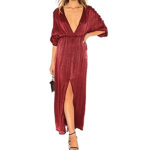 x REVOLVE Rhea Dress in Raspberry Red